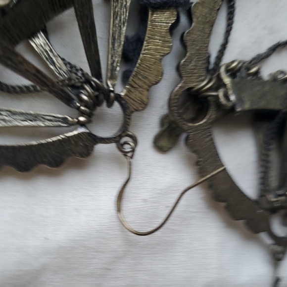 All Saints Spitalfields Antiqued Gold with Clear Cabuchon Statement Earrings - Picture 6 of 10